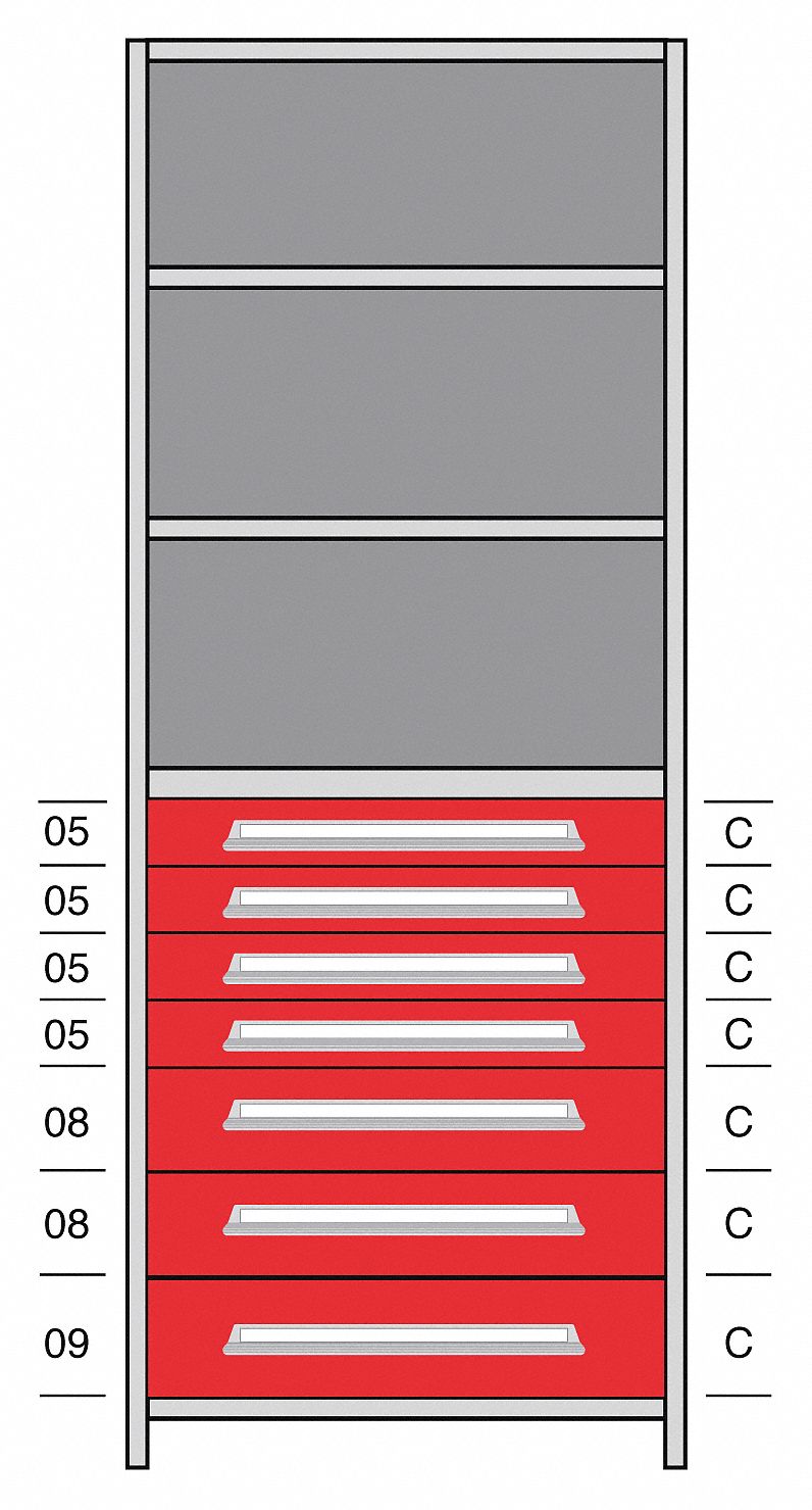 Shelf, 85" H, 36" W, Steel, 800 lb. Capacity