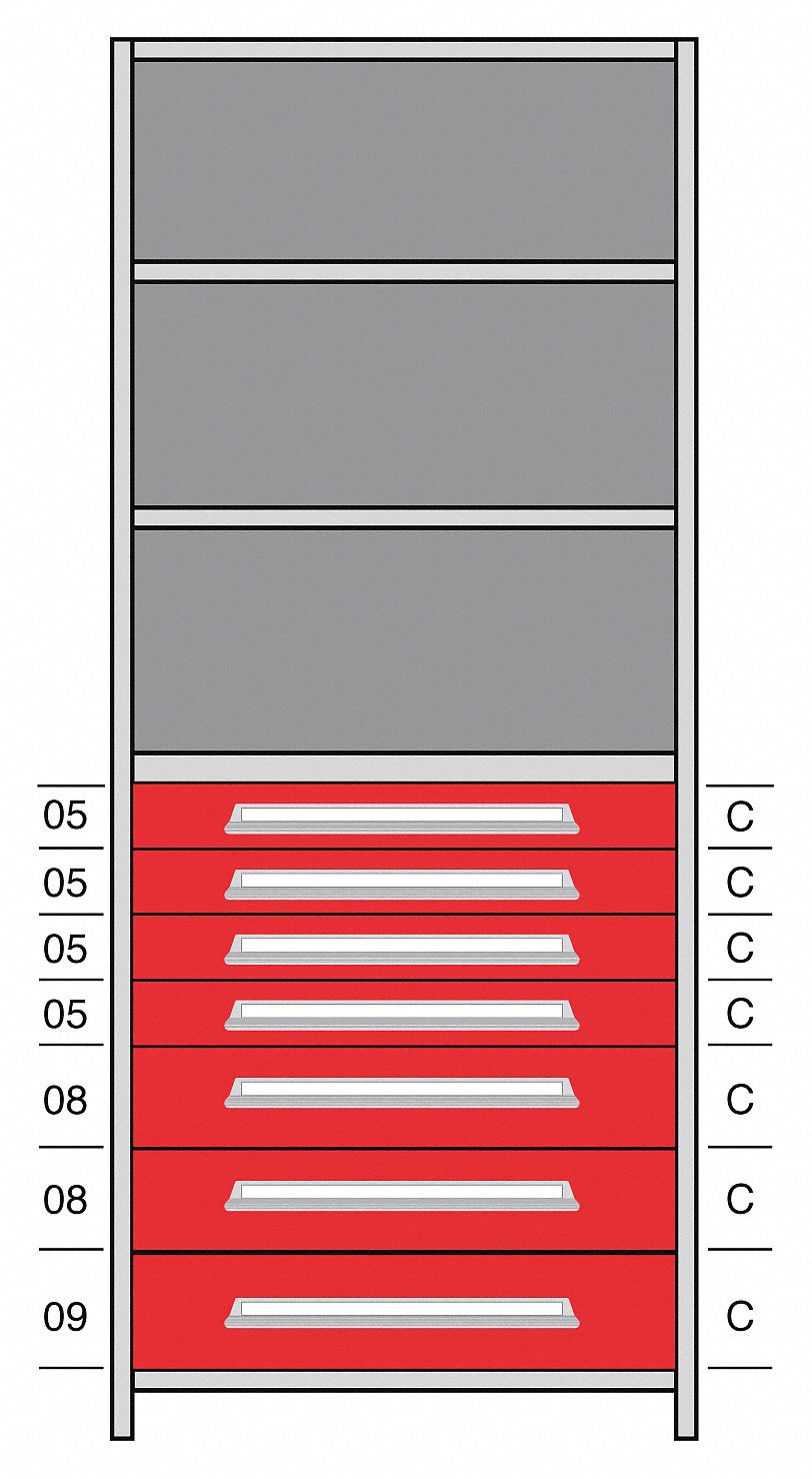 Shelf, 85" H, 36" W, Steel, 800 lb. Capacity