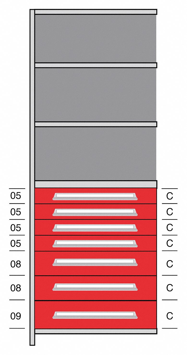 Shelf, 85" H, 36" W, Steel, 800 lb. Capacity