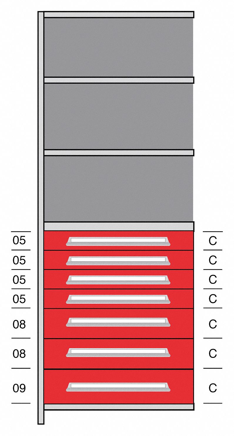 Shelf, 85" H, 36" W, Steel, 800 lb. Capacity