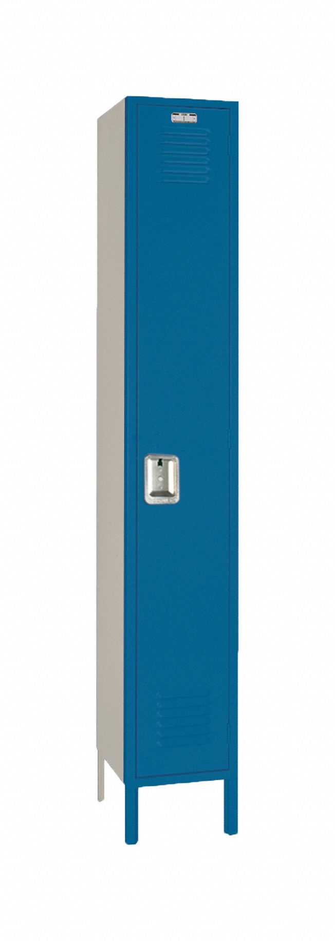 Wardrobe Locker: 12 in x 12 in x 78 in, Louvered, 1 Tiers, 1 Units Wide, Padlock Hasp, Blue