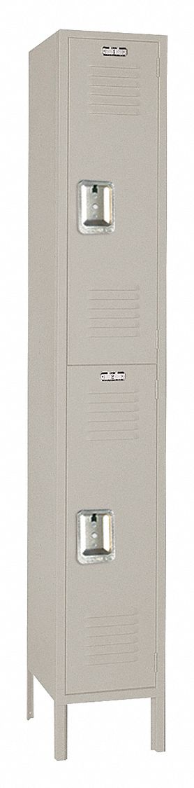 Wardrobe Locker: 12 in x 12 in x 66 in, Louvered, 2 Tiers, 1 Units Wide, Padlock Hasp, Steel