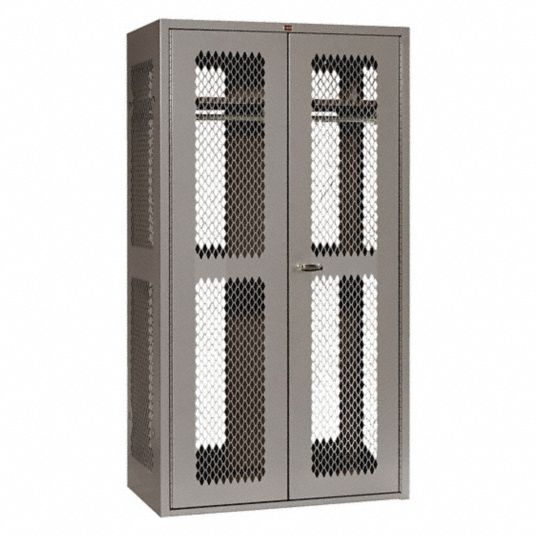 LYON TA50 Gear Locker: 42 in x 24 in x 78 in, Steel, 1 Shelves, 0  Compartments, Gray, Assembled