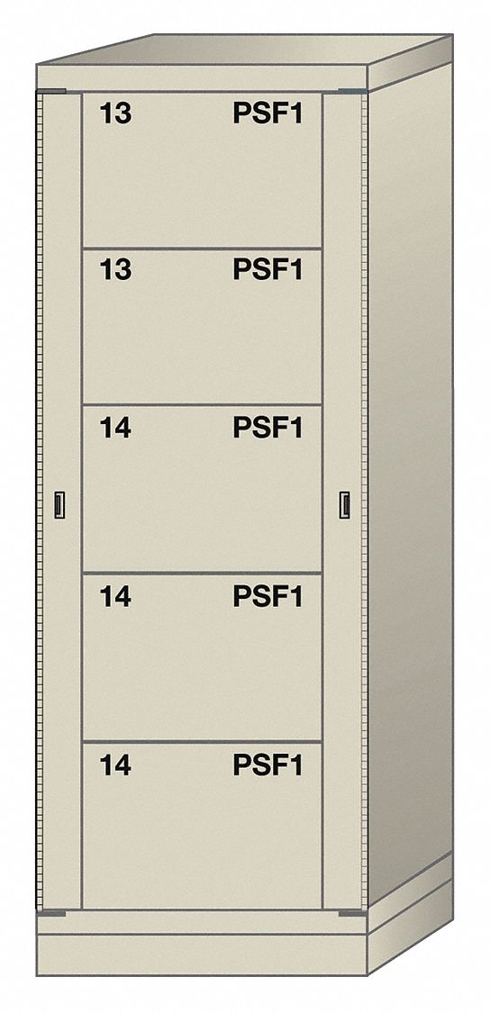 Modular Drawer Cabinet: Padlock Hasp, 5 Weapon Drawers, 59 1/4 in Overall Ht, Universal, Putty