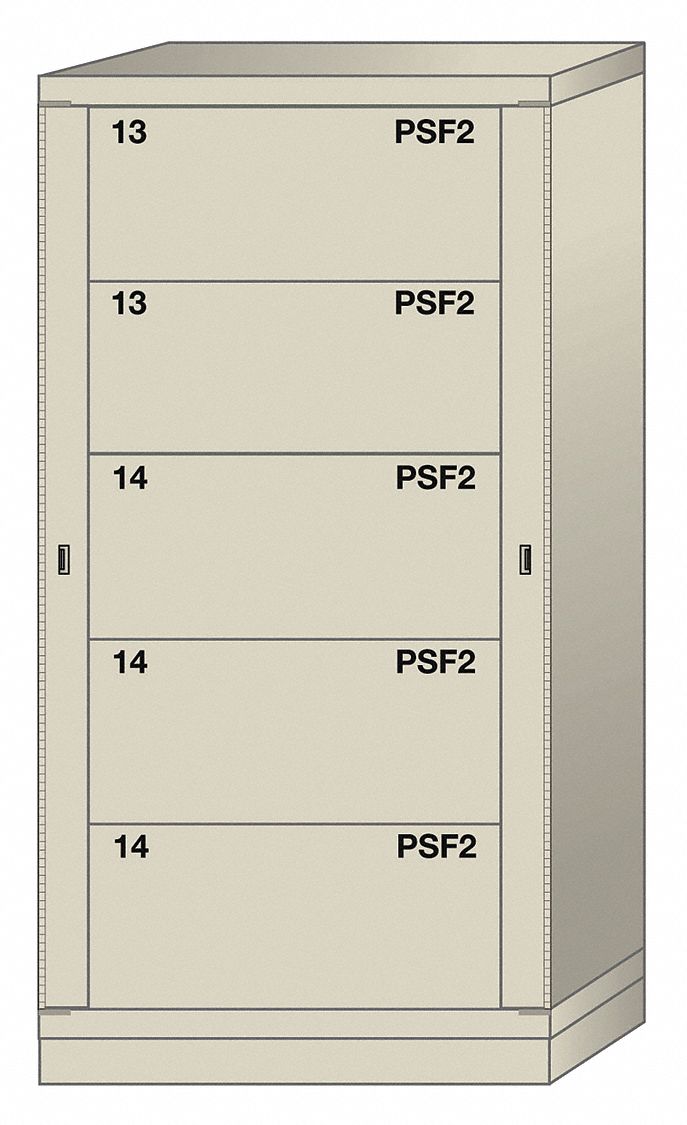 Modular Drawer Cabinet: Padlock Hasp, 5 Weapon Drawers, 59 1/4 in Overall Ht, 30 in Overall Wd