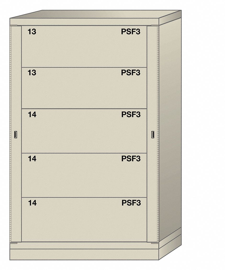 Modular Drawer Cabinet: Padlock Hasp, 5 Weapon Drawers, 59 1/4 in Overall Ht, Universal, Putty