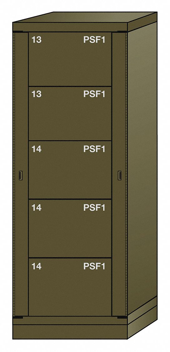 Gear Locker: Padlock Hasp, 5 Weapon Drawers, 59 1/4 in Overall Ht, 22 13/16 in Overall Wd