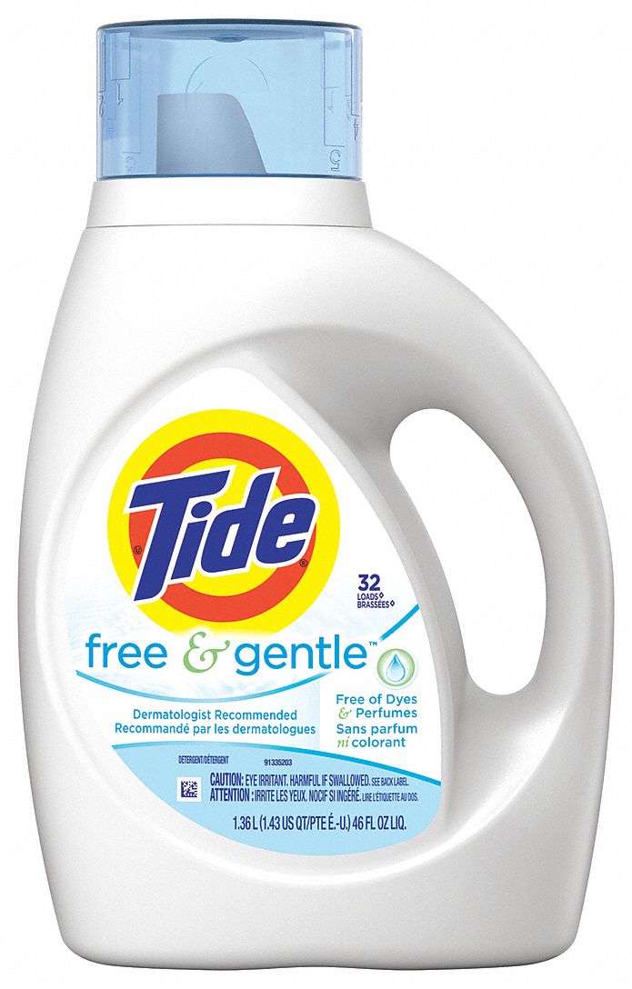 Laundry Detergent: Traditional, Jug, 46 oz, Liquid, Unscented, 6 PK