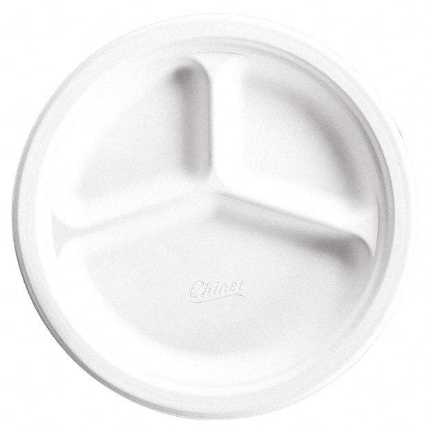 ABILITY ONE Service Plate/Platter, Paper, 10 1/4 in, Round, White, PK