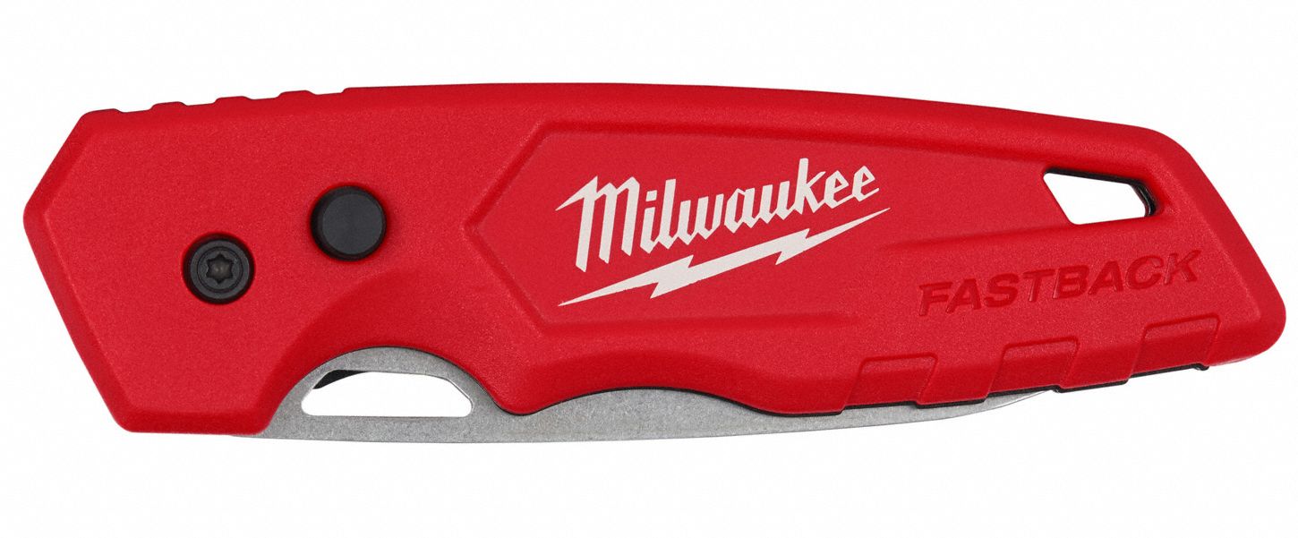 MILWAUKEE Stainless Steel Folding Utility Knife,7 1/2 in Overall Length