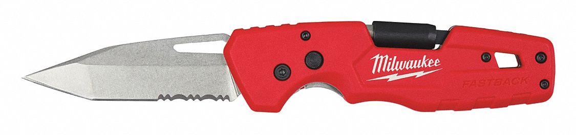 Folding Utility Knife: 3 in Blade Lg, 5 in Closed Lg, 7 3/4 in Overall Lg, Plastic