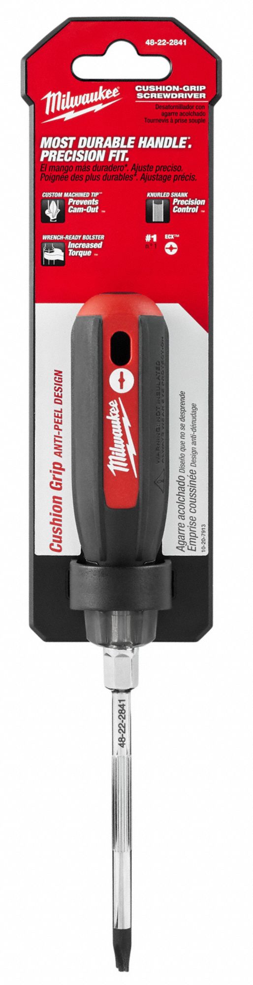 MILWAUKEE Tether Ready ECX Screwdriver, Tip Size 1, ECX, Ergonomic