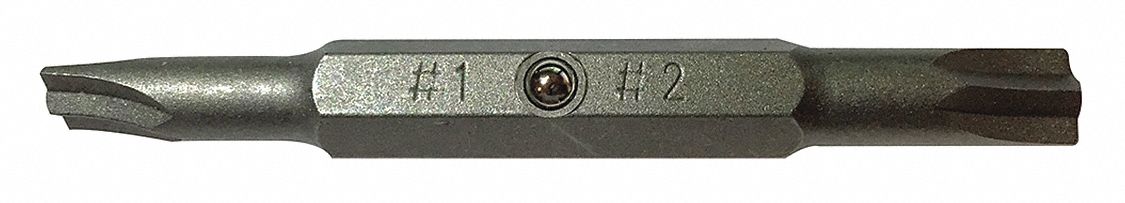 Double Ended Driver Bit: Imperial/Metric, Hand, Hex, 1/4 in Shank Size, Steel