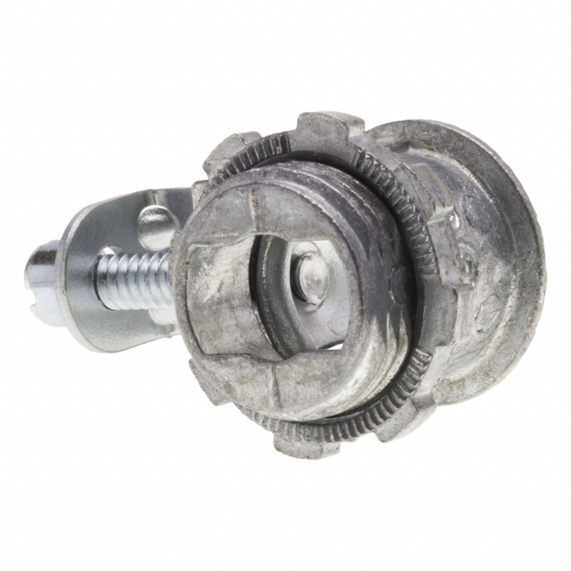 Screw Strap Connector, Silver, Straight