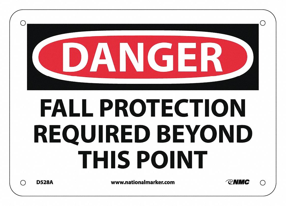 Danger Fall Protection Required Beyond T - Grainger