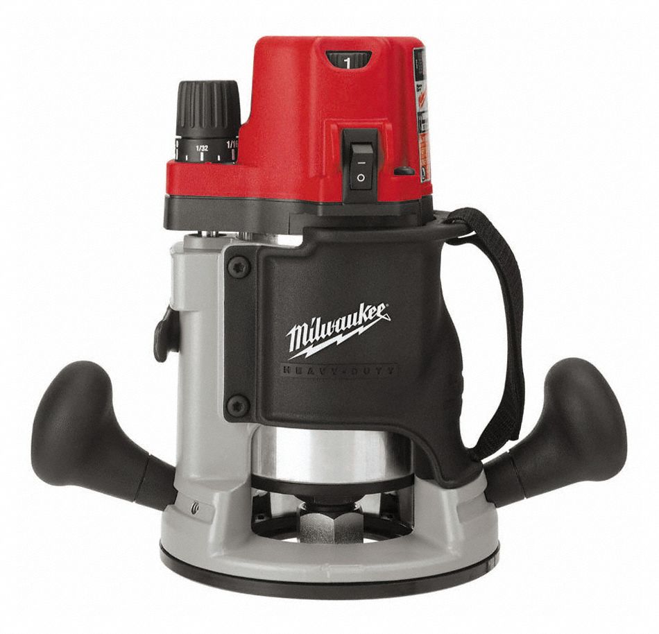 MILWAUKEE Router MidSize, Plunge Base, 2.25 hp, Variable Speed, 24,000 RPM, 1/4 in_1/2 in