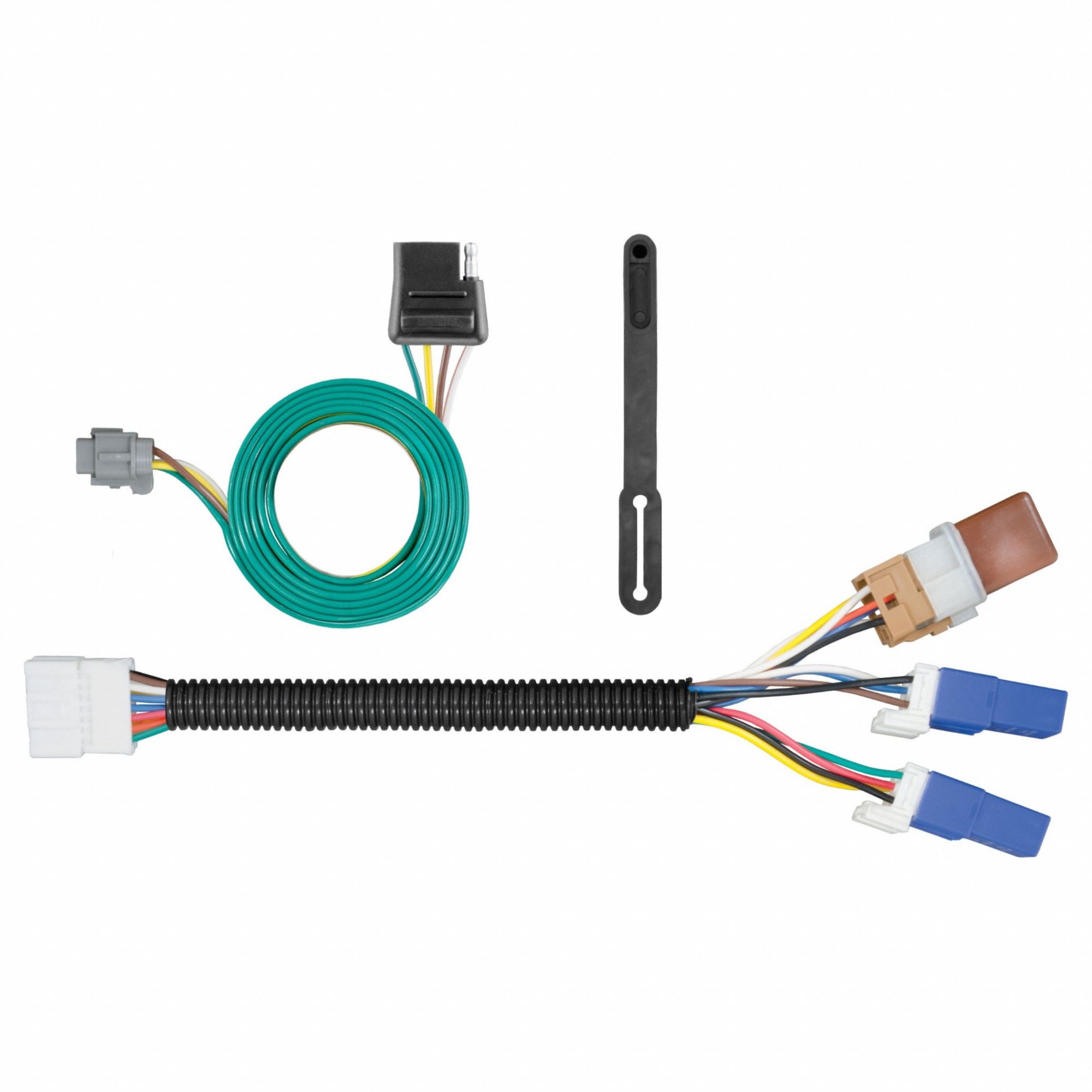 Automotive Electrical Plug: 4-Way Flat, IP67, Dust Cover, Black, Powder Coated