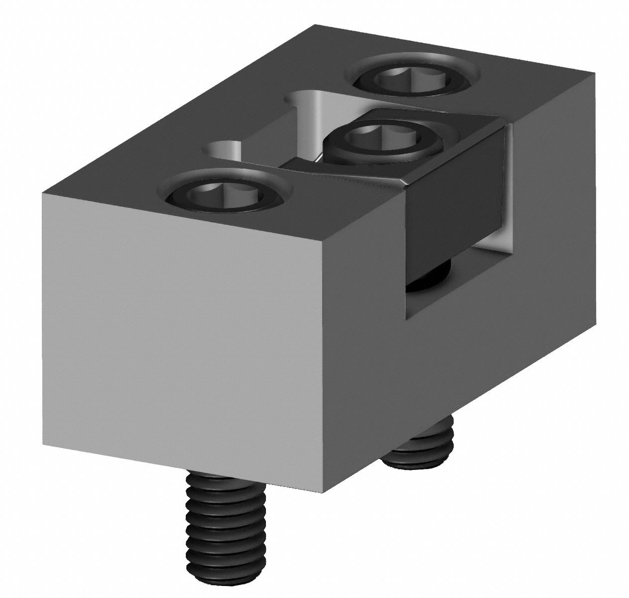 Compact Modular Pitbull Clamp: Steel, Knife Face, 3/8"-16 Bolt