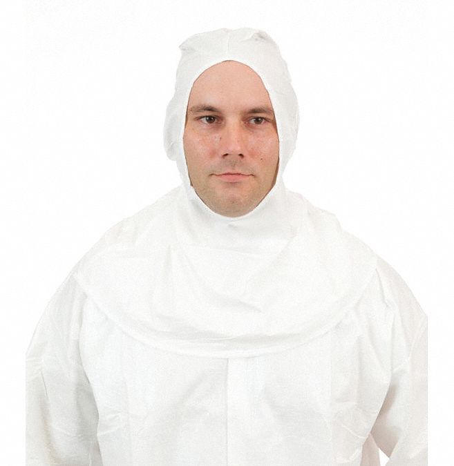 Microporous Full Face Hood, White, PK100