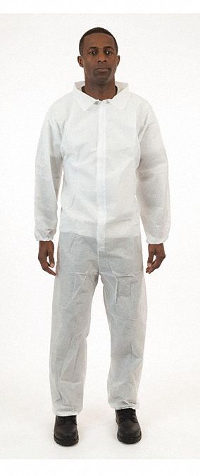 Coverall, 2XL, White, PK25
