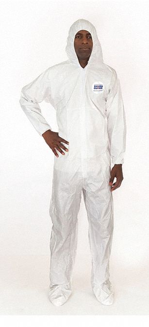 Microporous Coverall, w/Hood,