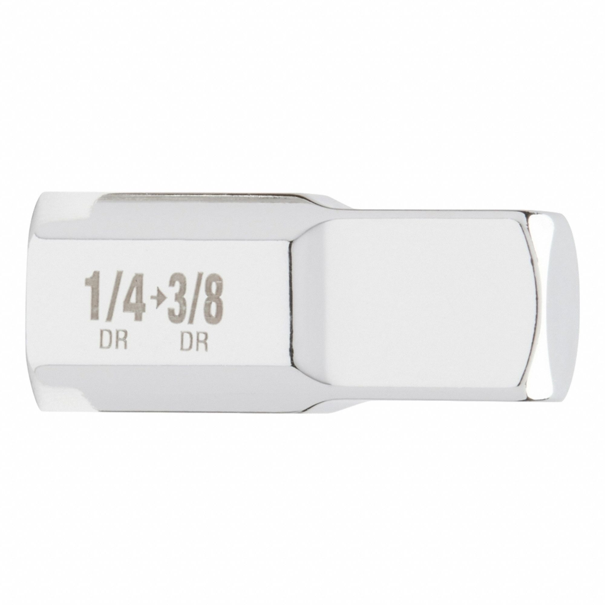 Drive Adapter 1/4 in to 3/8 in: 3/8 in Output Drive Size, Square, 11/25 in Overall Lg