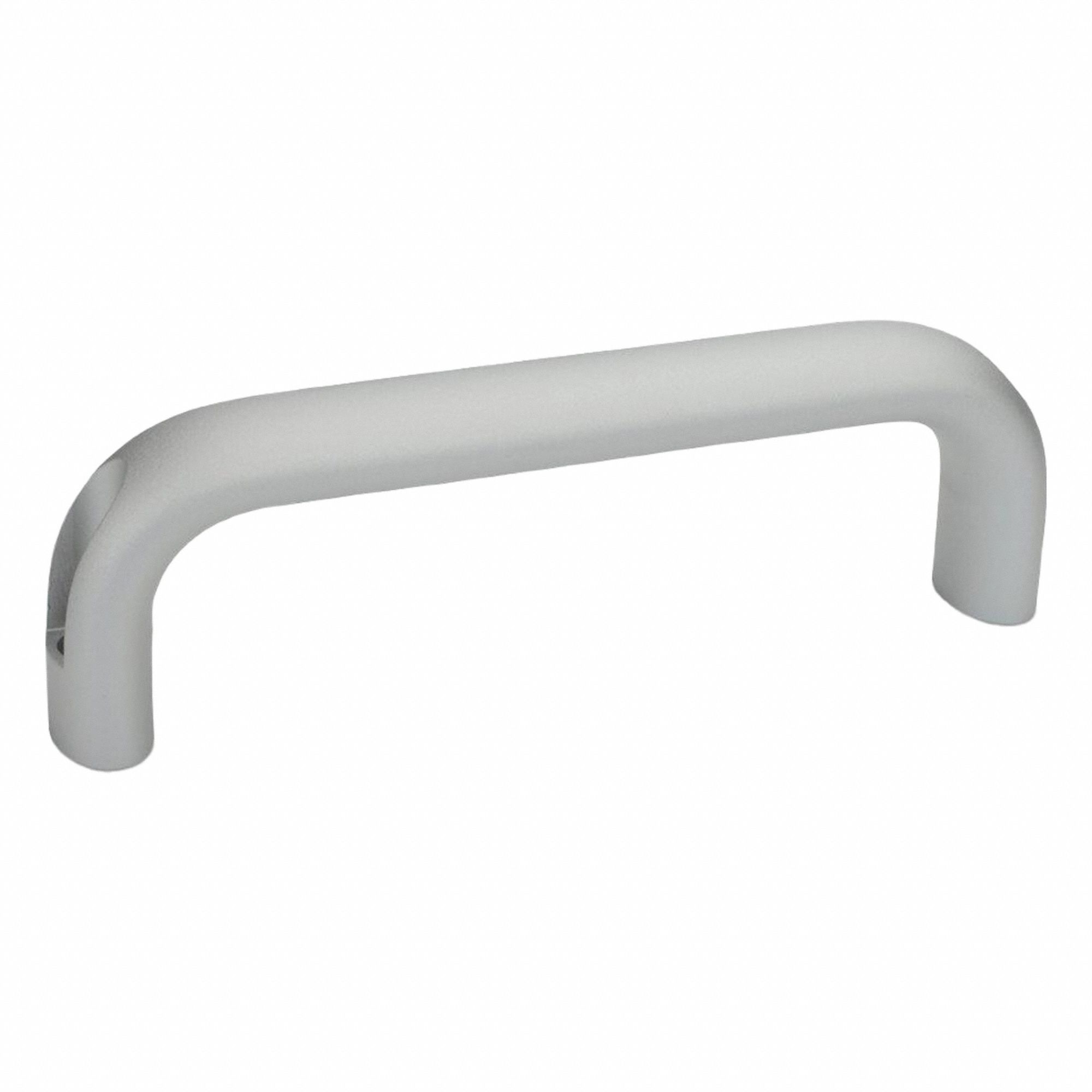 Pull Handle: Unthreaded Holes, Aluminum, Silver, 3.94 in Mounting Hole Center to Center
