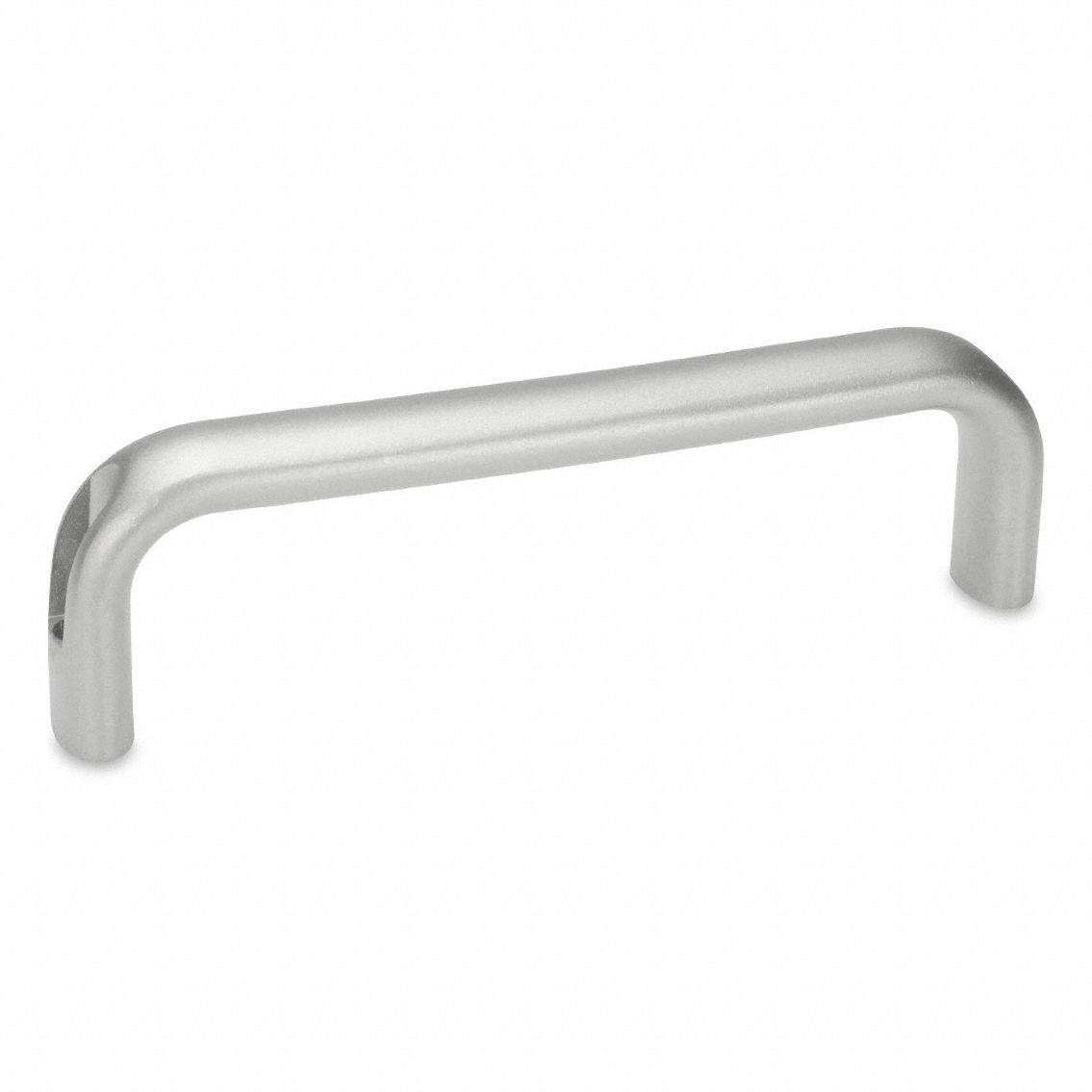 Pull Handle: Unthreaded Holes, Stainless Steel, Silver, 0.51 in, 3.9 in Grip Lg
