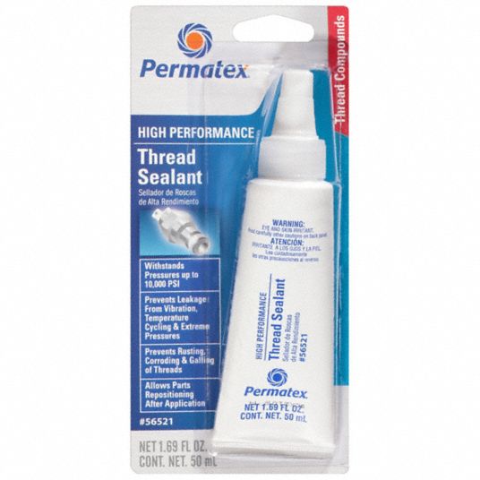 PERMATEX Pipe Thread Sealant High Performance, 1.7 fl oz, Tube, White 2GXX556521 Grainger