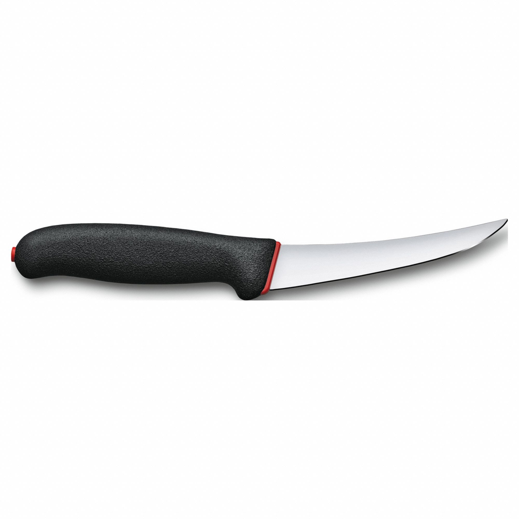 Boning Knife: 5 in Lg, Curved/Flex Blade, High Carbon Stainless Steel, Black