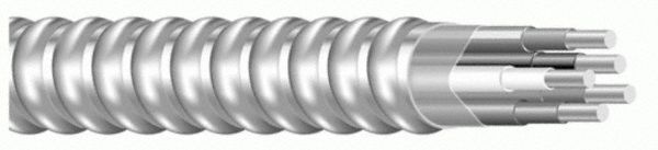 Metal Clad Cable: 10 AWG, 6 Conductors, Copper, 1, 000 ft, Aluminum, Std, THHN/THWN