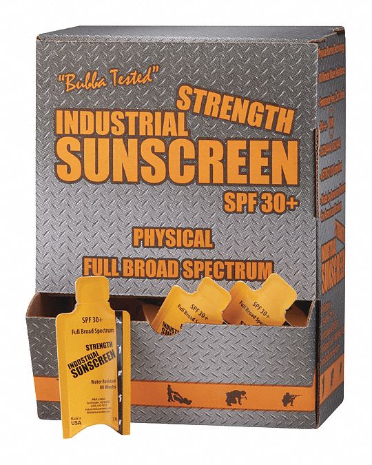 INDUSTRIAL SUNSCREEN, Industrial Sunscreen,Package Quantity 50 567P26ICSSP30+FF50 Grainger