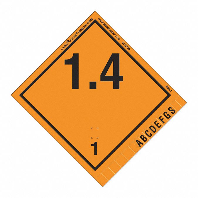 Explosive 1.4 International, Package Quantity 500: Explosive 1.4 w//LetterTabs, 500 PK