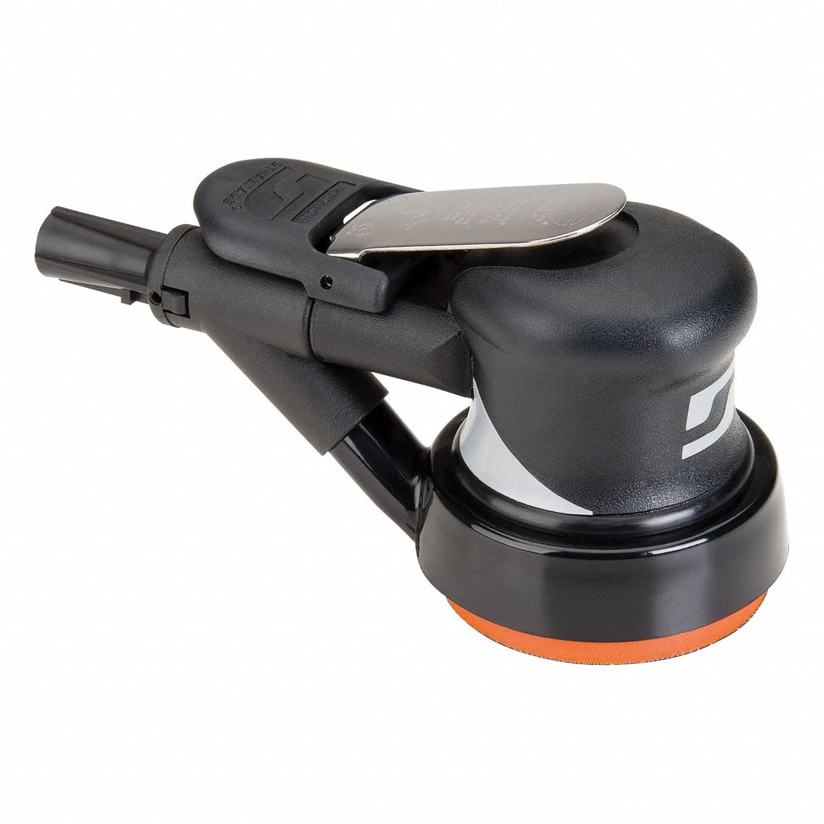 Air Orbital Sander: 3 1/2 in, Pressure Sensitive Adhesive, 3/16 in Orbit, Self-Vacuum, NPT