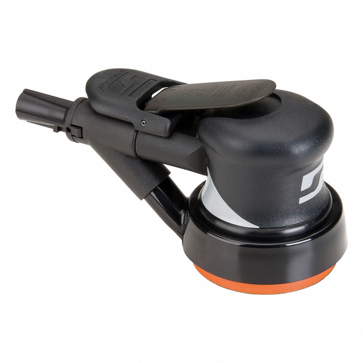 Air Orbital Sander: 3 1/2 in, Pressure Sensitive Adhesive, 3/32 in Orbit, Self-Vacuum, NPT