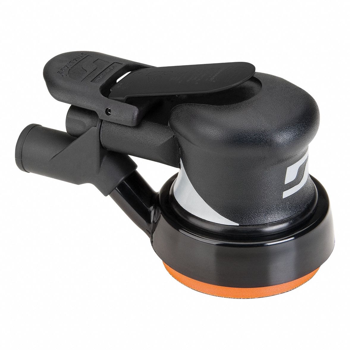 Air Orbital Sander: 3 1/2 in, Pressure Sensitive Adhesive, 3/32 in Orbit, Central Vacuum