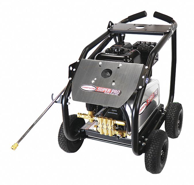 Gas-Powered Pressure Washer: Heavy Duty, Cart, 4, 400 psi, 4 gpm, Usable Per Week 120 hr