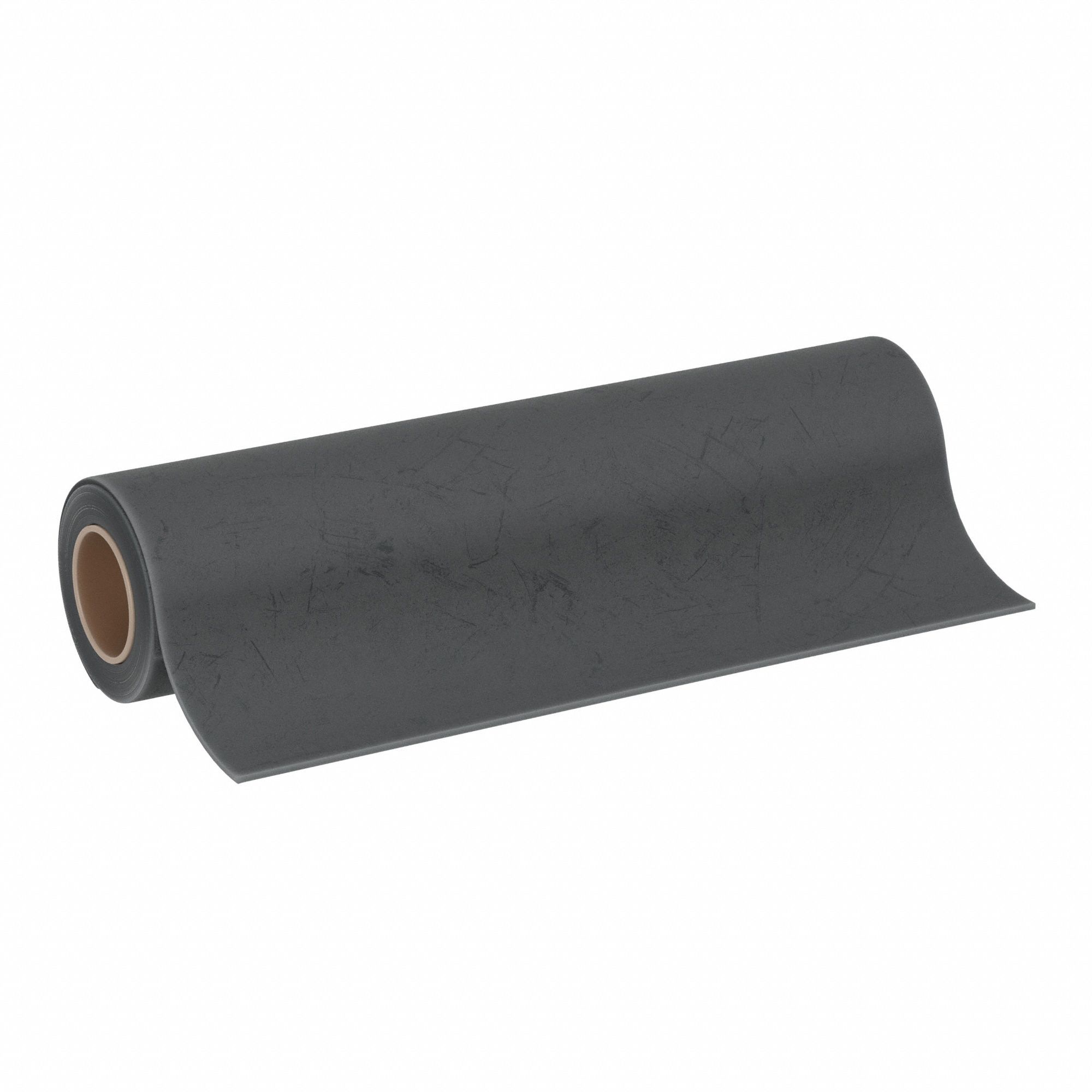 Rubber Roll: EPDM, Std, 1/2 in Thick, 12 in x 10 ft, Black, 60 Shore A Durometer, -30°F to 250°F