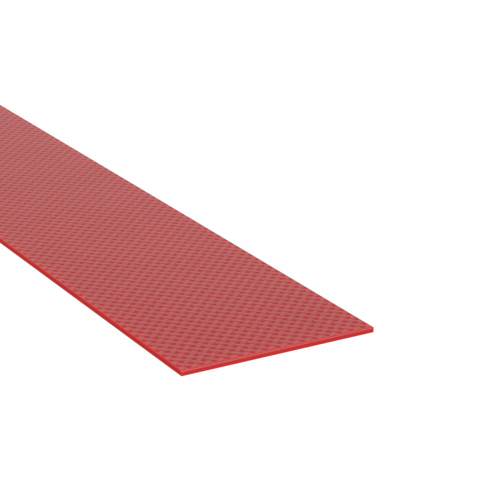 Rubber Strip: Silicone, Fabric-Reinforced, 1/8 in Thick, 4 in x 36 in, Red, 70 Shore A Durometer