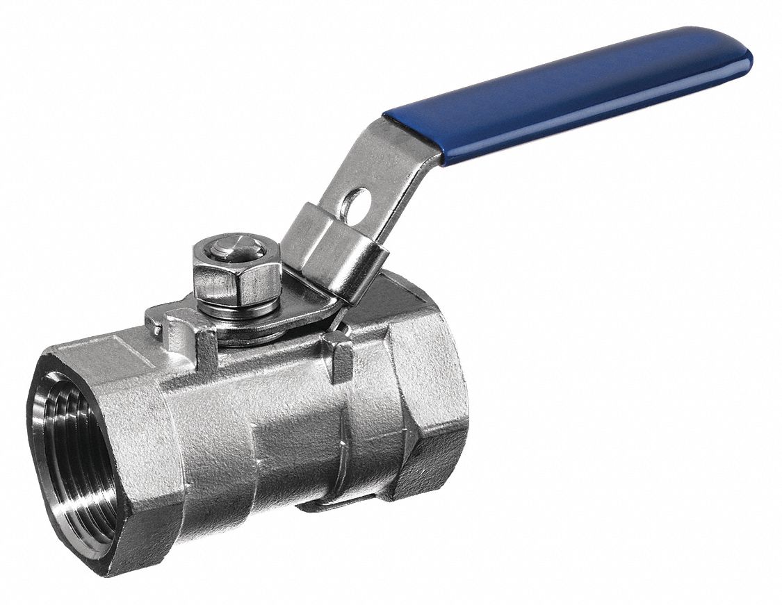 USA SEALING Ball Valve, 304 Stainless Steel, 2-Way, 2-Piece, Pipe Size ...