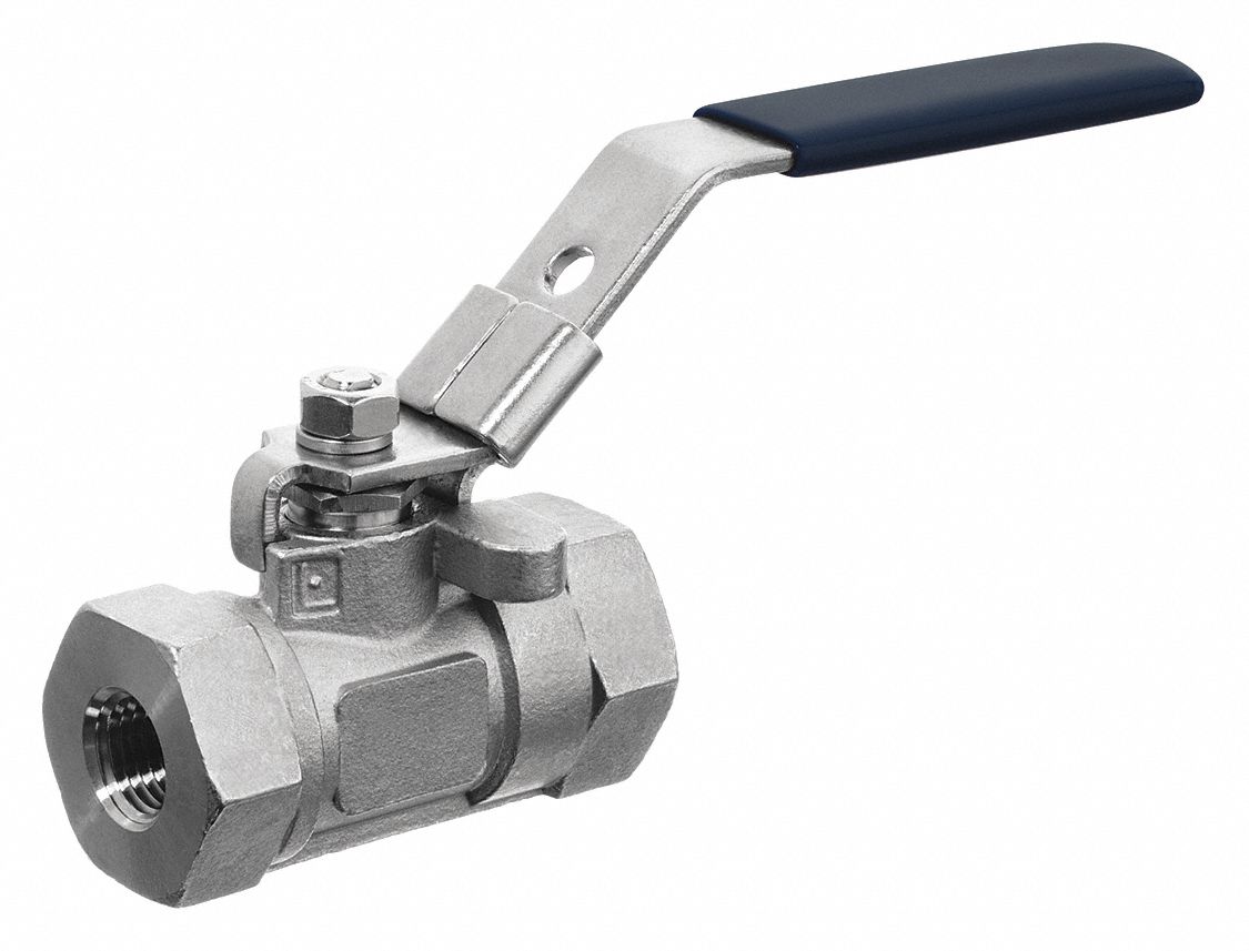 USA SEALING Ball Valve, 304 Stainless Steel, 1-Way, 1-Piece, Pipe Size ...