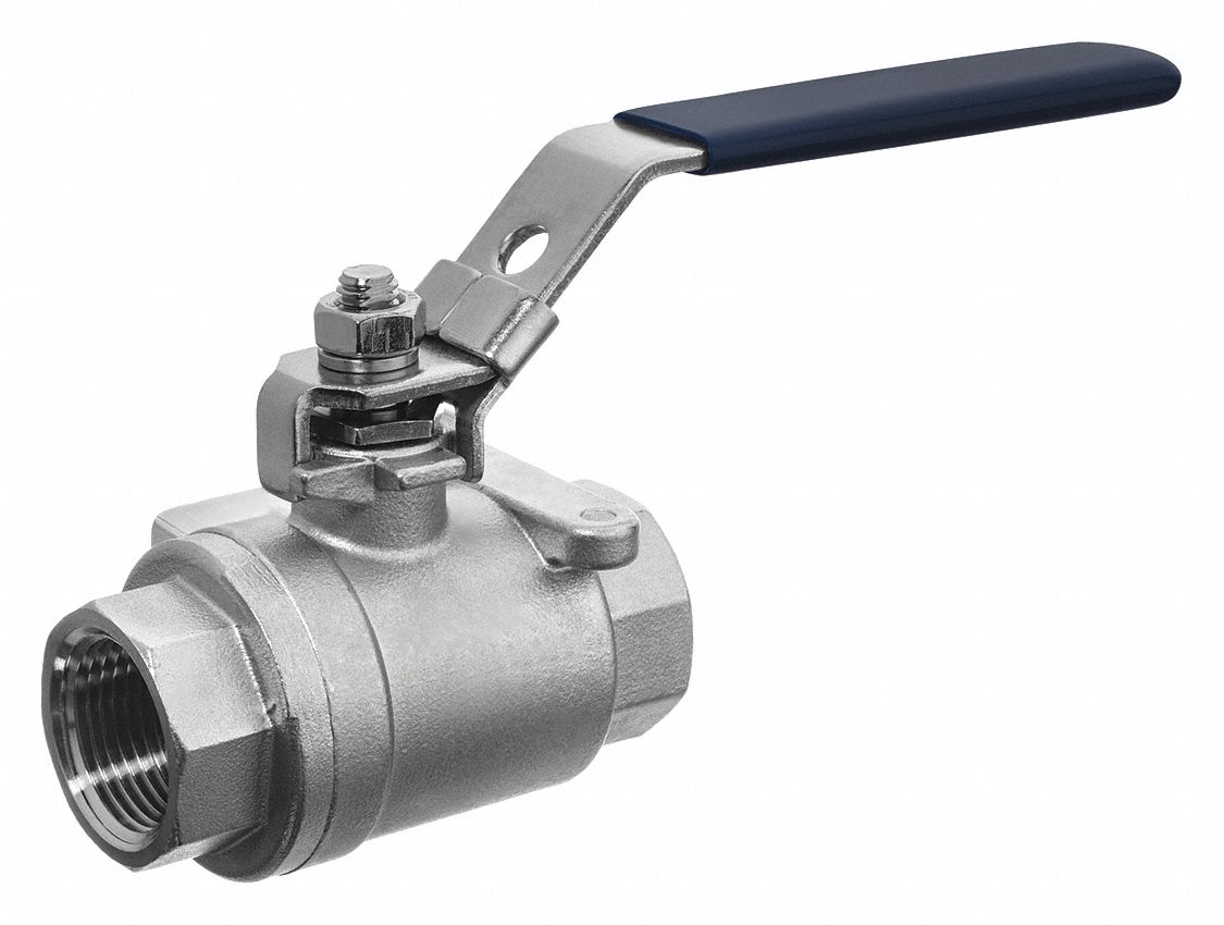 USA INDUSTRIALS, 2 in, 304 Stainless Steel, Manual Two-Way Ball Valve ...