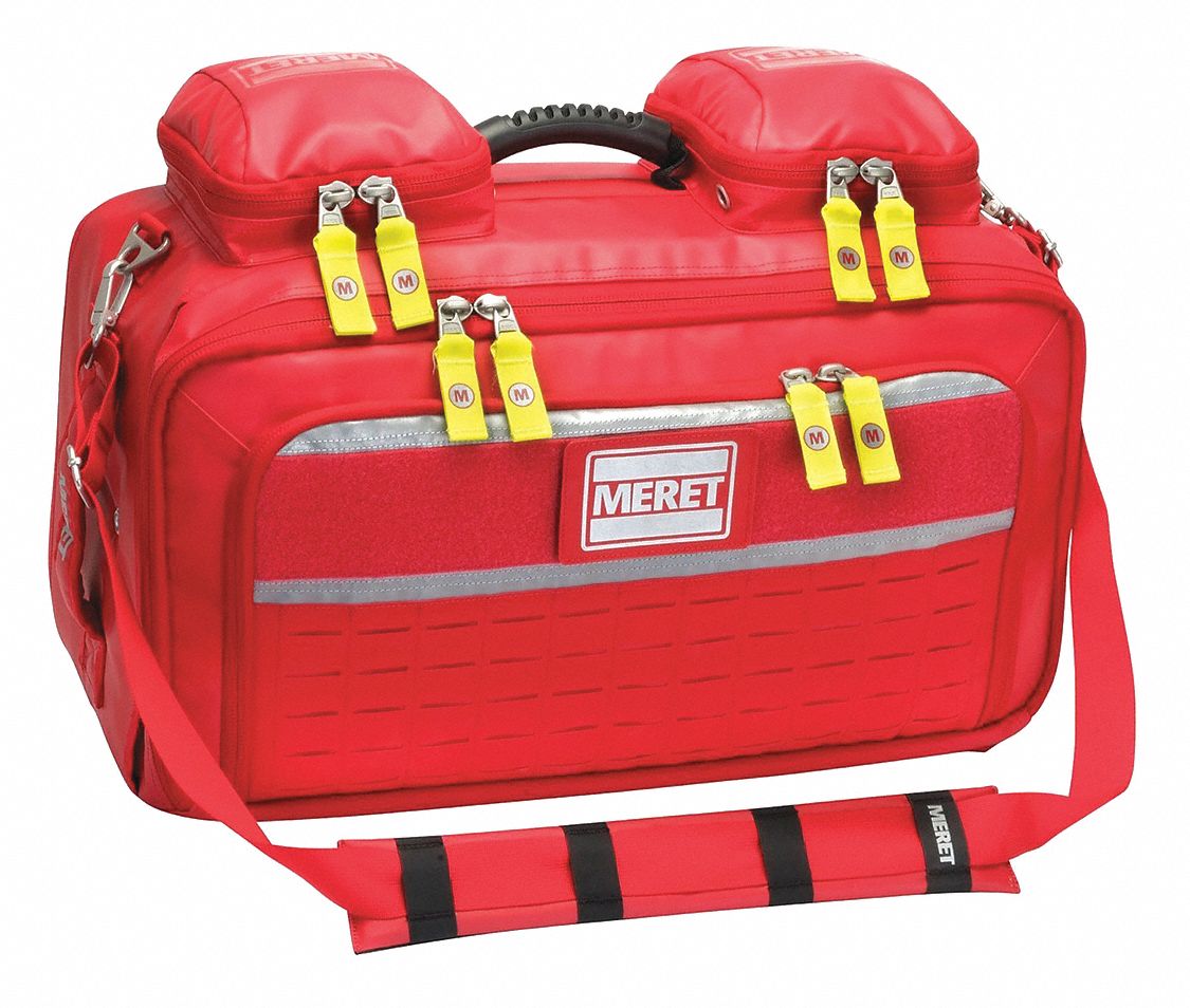Emergency Bag: 15 in L x 22 in W x 9 1/2 in D, Tarpaulin, Red, 11-20 in/21-30 in, 0-10 in