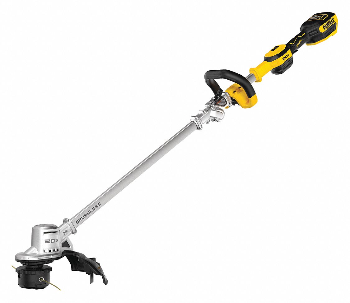 BATTERY-POWERED STRING TRIMMER, 14 IN CUTTING W, STRAIGHT SHAFT, 38 IN SHAFT L