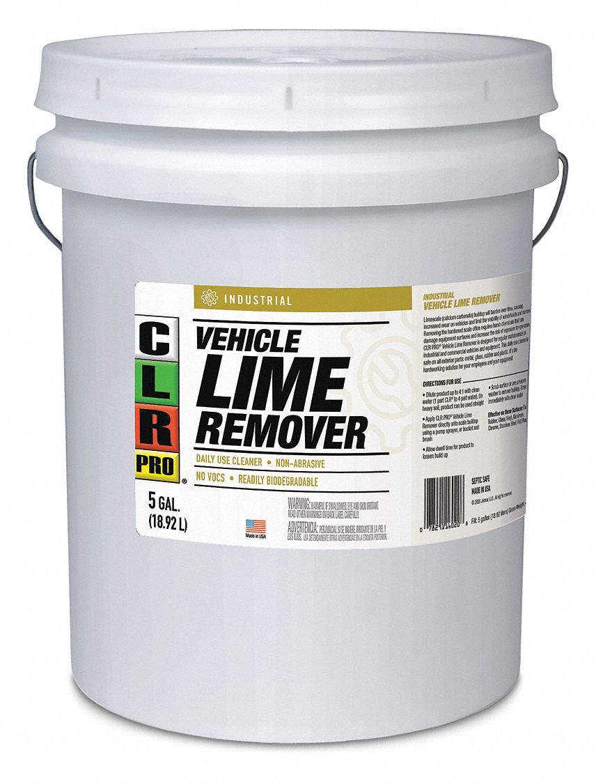 Vehicle Lime Remover: Jug, 5 gal Container Size, Ready to Use, Liquid