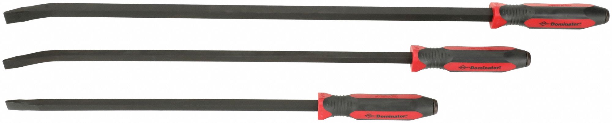 Pry Bar: Chisel End, 36 in Overall Lg, 1/2 in Bar Wd, 7 in End Wd, Capped End Striking Handle, T No