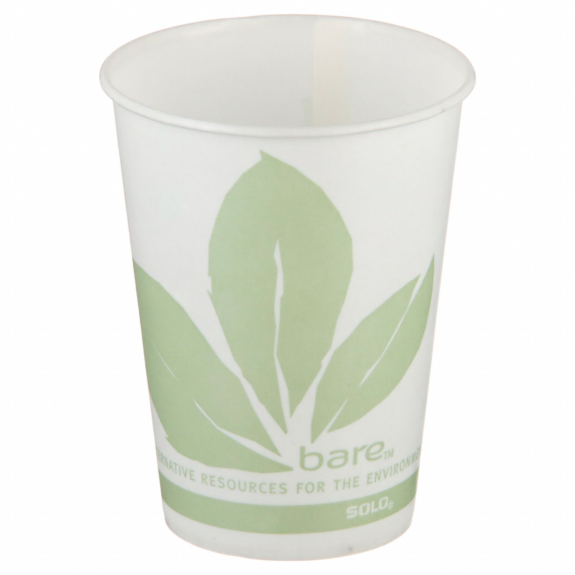 Disposable Cold Cup: 9 oz Capacity, Multi, Paper, Unwrapped, Patternless, 2, 000 PK