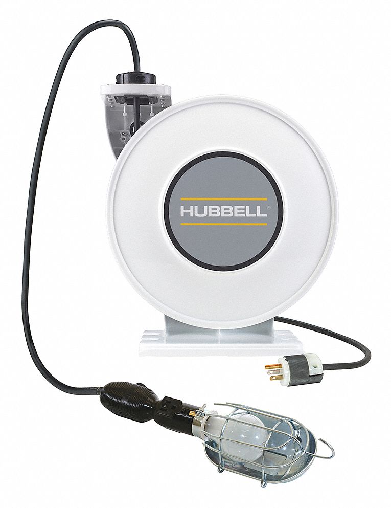 45 ft Retractable Cord Lg, 16 AWG Wire Size, Extension Cord Reel with