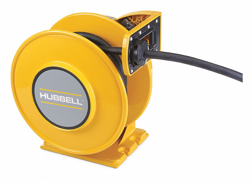 HUBBELL WIRING DEVICE-KELLEMS Extension Cord Reel: Flying Lead, Flying  Lead, Flying Lead, Yellow