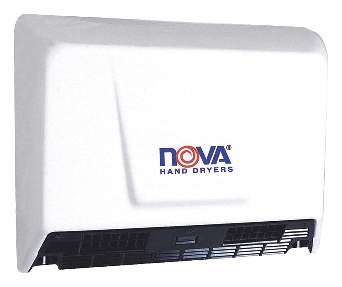 NOVA Hand Dryer Integral, Steel, Auto, White, 30 sec Dry Time, 15/10/8